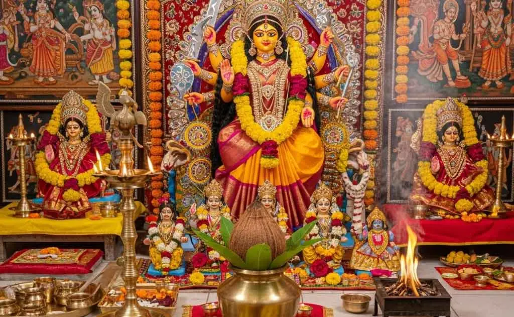 శరన్నవరాత్రి విశేష పూజ ఆహ్వానం — స్తోత్రమ్, పూజలు, వ్రతాలు