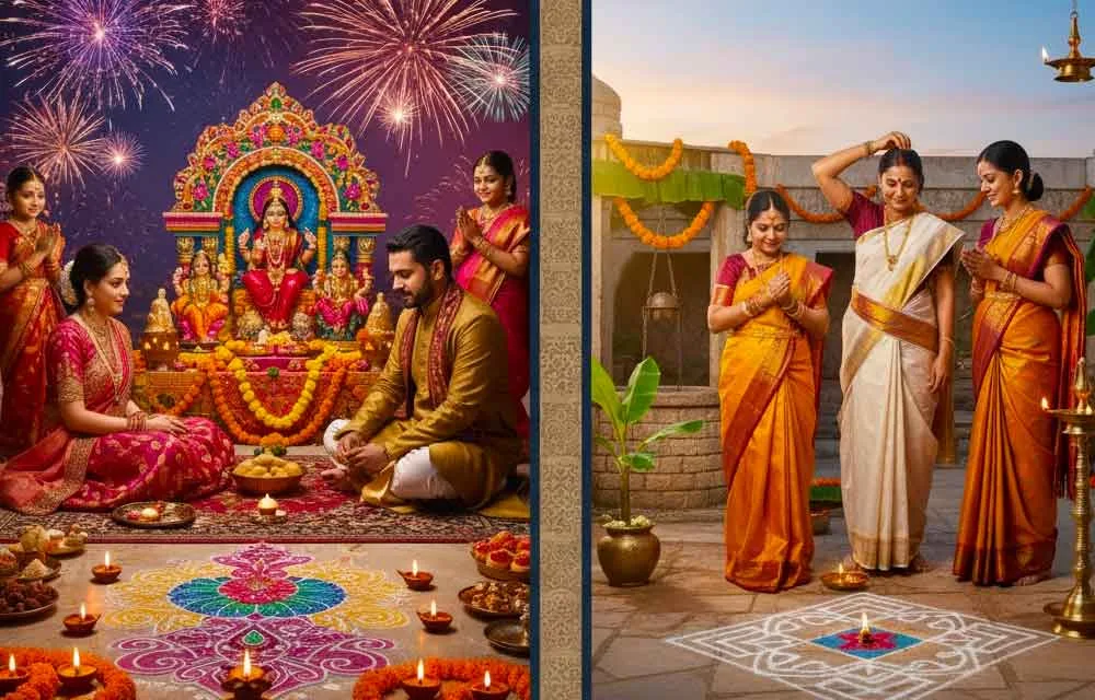ఉత్తర భారతం vs దక్షిణ భారతంలో దీపావళి: ఆచారాల తేడాలు వివరంగా