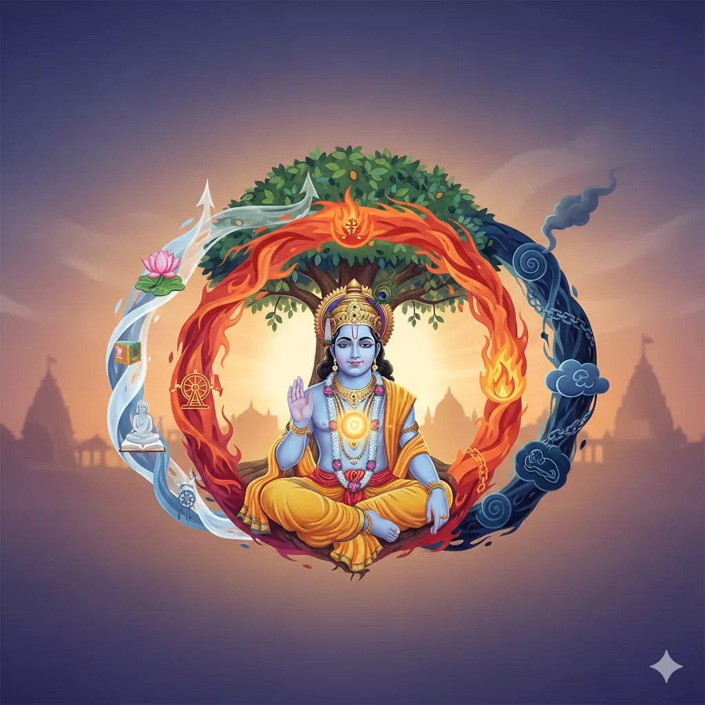 త్రిగుణ సిద్ధాంతం: సత్వ, రజస్, తమస్ గుణాల సమతుల్యత – శ్రీకృష్ణ ఉపదేశం — ఆధ్యాత్మికత
