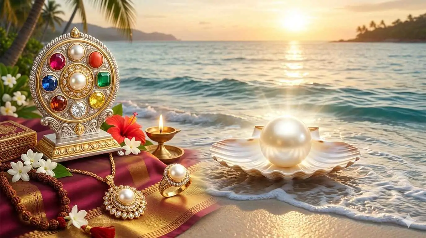 ముత్యం (Pearl) మహిమ: నవరత్నాలలో ప్రాముఖ్యత, ధరించే విధానం & ప్రయోజనాలు — homebanner